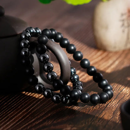 Hip-Hop Retro Round Agate Beaded Men'S Bracelets