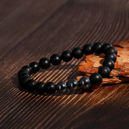 Hip-Hop Retro Round Agate Beaded Men'S Bracelets