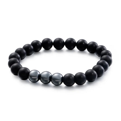 Hip-Hop Retro Round Agate Beaded Men'S Bracelets