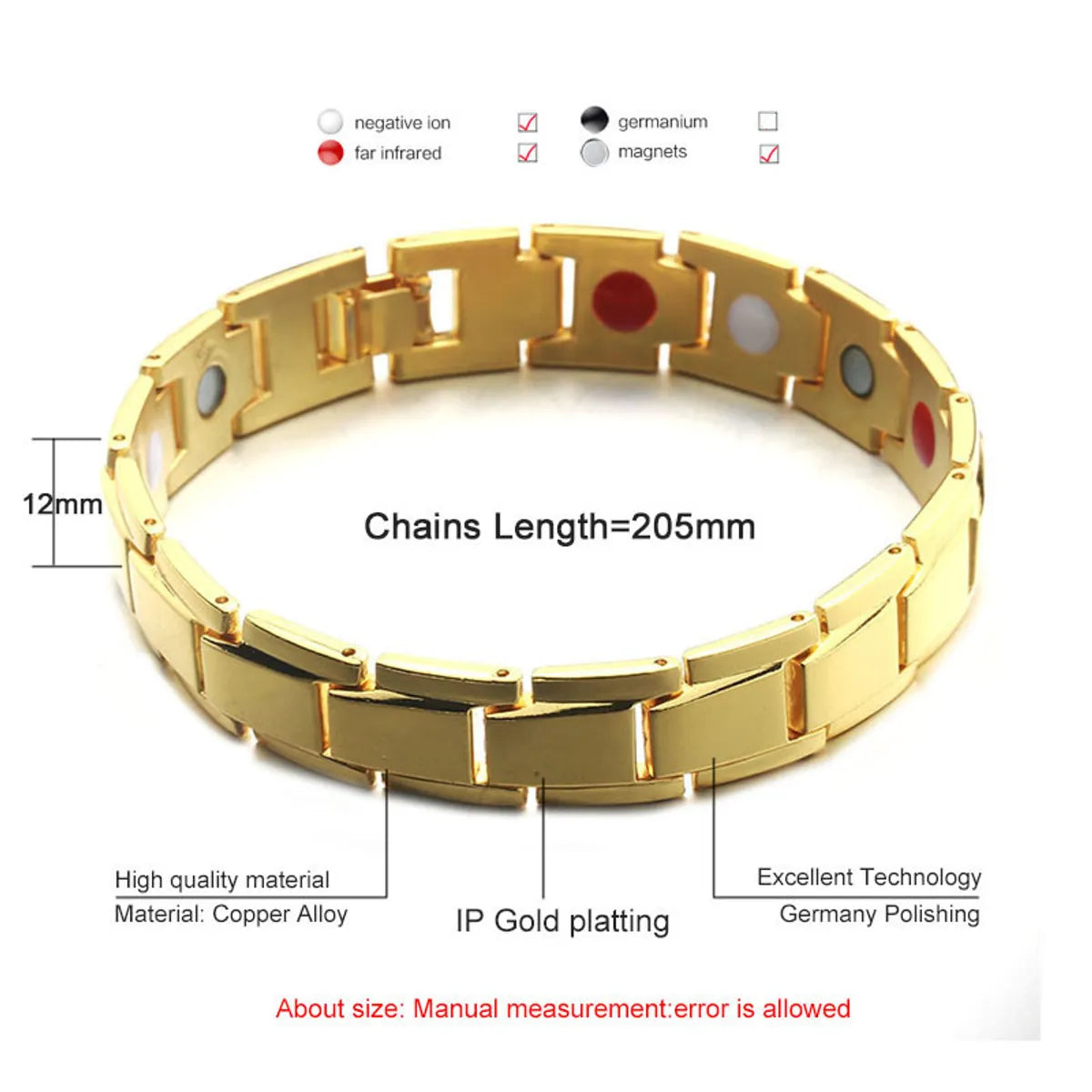 Hip-hop Retro Round Copper Plating Gold Plated Bangle