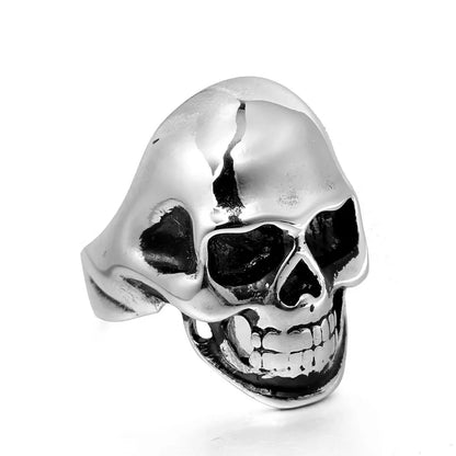 Hip-Hop Retro Skull Stainless Steel Polishing None 18K Gold Plated Rhodium Plated Unisex Rings