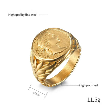 Hip-Hop Retro Solid Color 304 Stainless Steel Men'S Rings