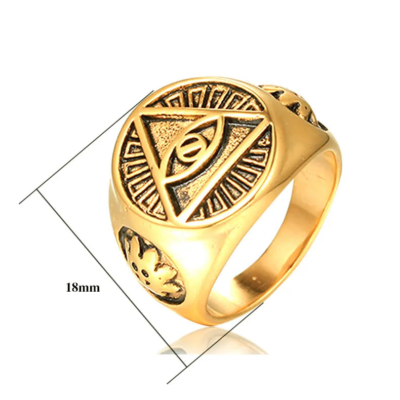 Hip-Hop Retro Solid Color 304 Stainless Steel None 18K Gold Plated Men'S Rings