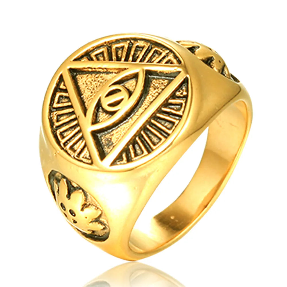 Hip-Hop Retro Solid Color 304 Stainless Steel None 18K Gold Plated Men'S Rings