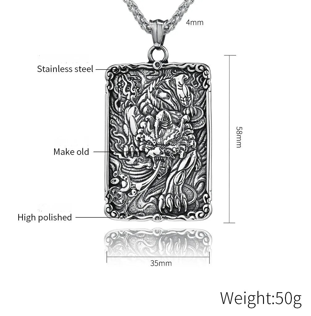 Hip-Hop Retro Solid Color 304 Stainless Steel Plating 18K Gold Plated Men'S Pendant Necklace