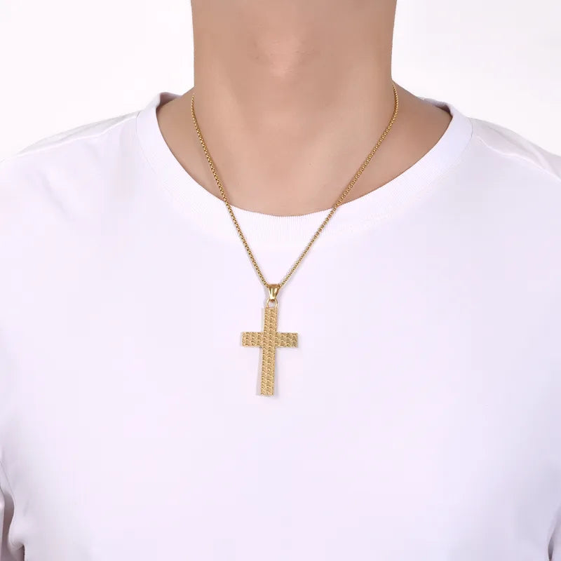 Hip-Hop Retro Solid Color 304 Stainless Steel Plating 18K Gold Plated Men'S Pendant Necklace