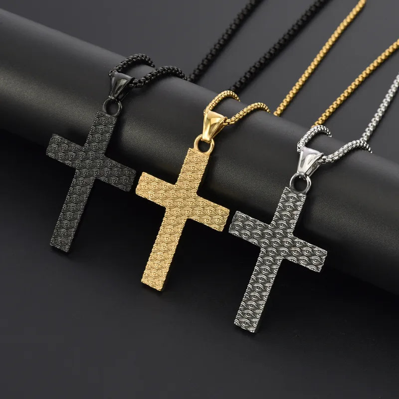 Hip-Hop Retro Solid Color 304 Stainless Steel Plating 18K Gold Plated Men'S Pendant Necklace