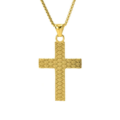 Hip-Hop Retro Solid Color 304 Stainless Steel Plating 18K Gold Plated Men'S Pendant Necklace