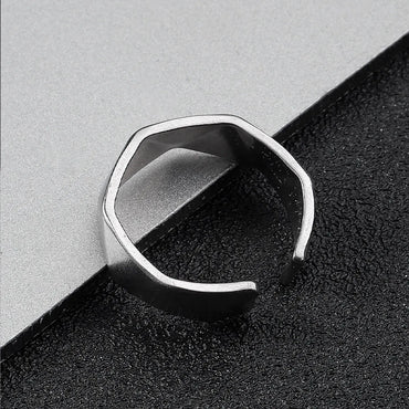 Hip-Hop Retro Solid Color 304 Stainless Steel Polishing Men'S Open Rings