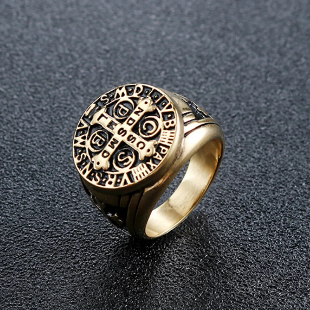 Hip-Hop Retro Solid Color Metal Plating Gold Plated Men'S Rings