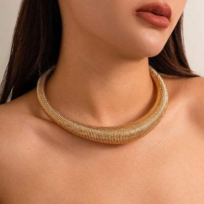 Hip-Hop Retro Solid Color Metal Women'S Choker