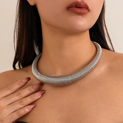 Hip-Hop Retro Solid Color Metal Women'S Choker