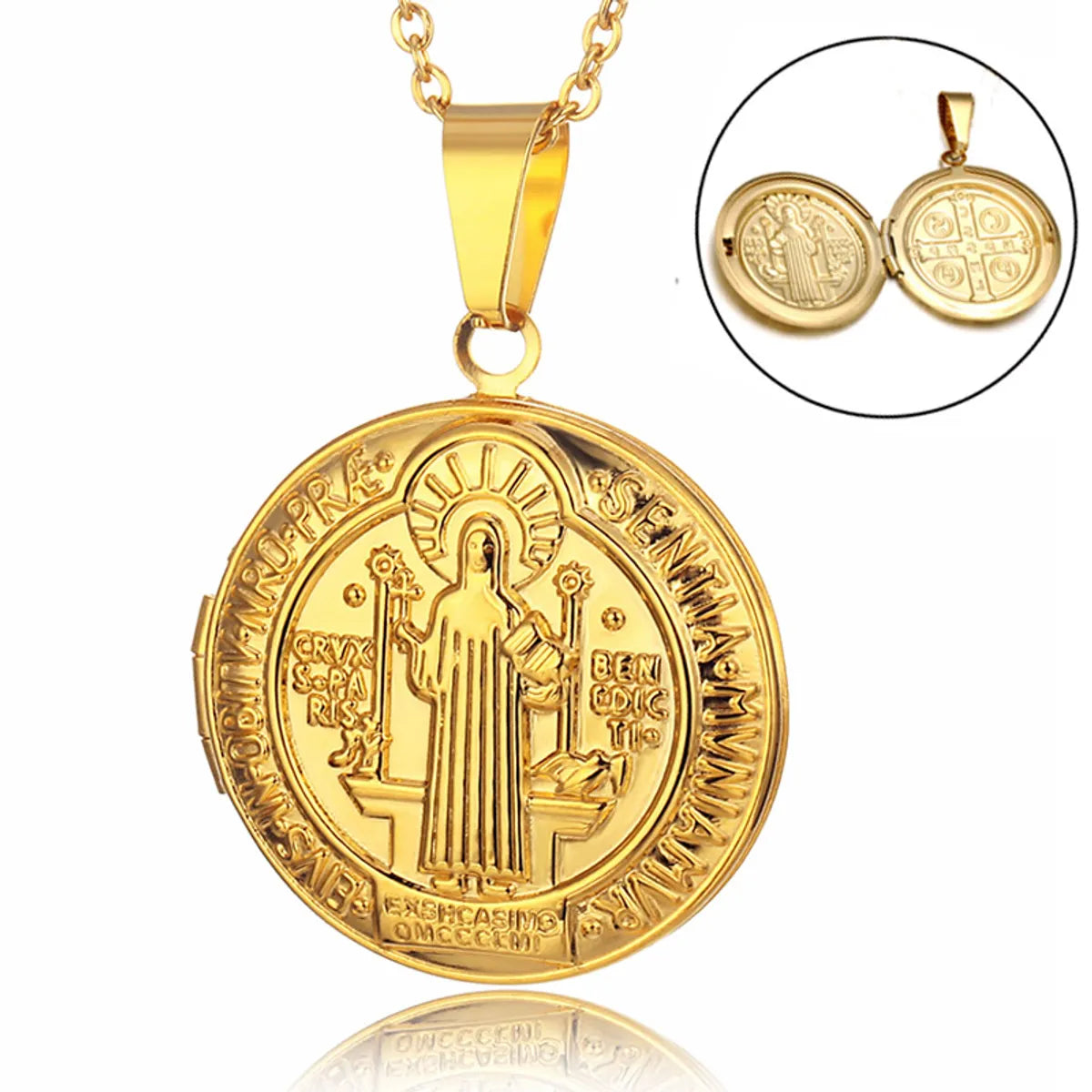 Hip-hop Retro Solid Color Stainless Steel Plating 18k Gold Plated Men's Pendant Necklace