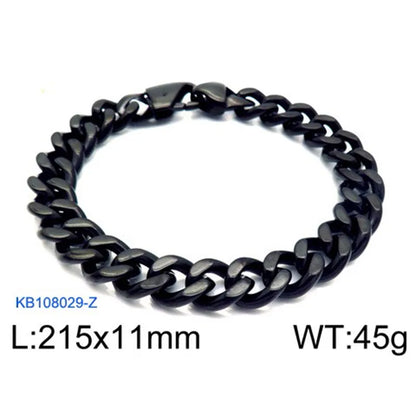 Hip-Hop Retro Solid Color Stainless Steel Plating Chain 18K Gold Plated Men'S Bracelets