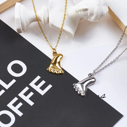 304 Stainless Steel 18K Gold Plated Hip-Hop Retro Plating Solid Color Pendant Necklace