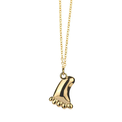 304 Stainless Steel 18K Gold Plated Hip-Hop Retro Plating Solid Color Pendant Necklace