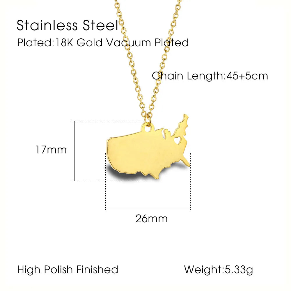 304 Stainless Steel 18K Gold Plated Hip-Hop Retro Plating Solid Color Pendant Necklace