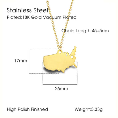 304 Stainless Steel 18K Gold Plated Hip-Hop Retro Plating Solid Color Pendant Necklace