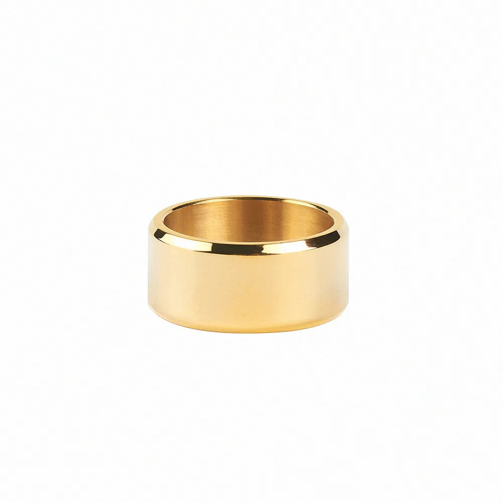 304 Stainless Steel 18K Gold Plated Hip-Hop Retro Plating Solid Color Rings