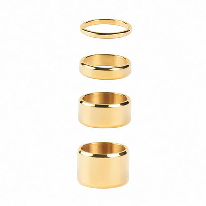 304 Stainless Steel 18K Gold Plated Hip-Hop Retro Plating Solid Color Rings