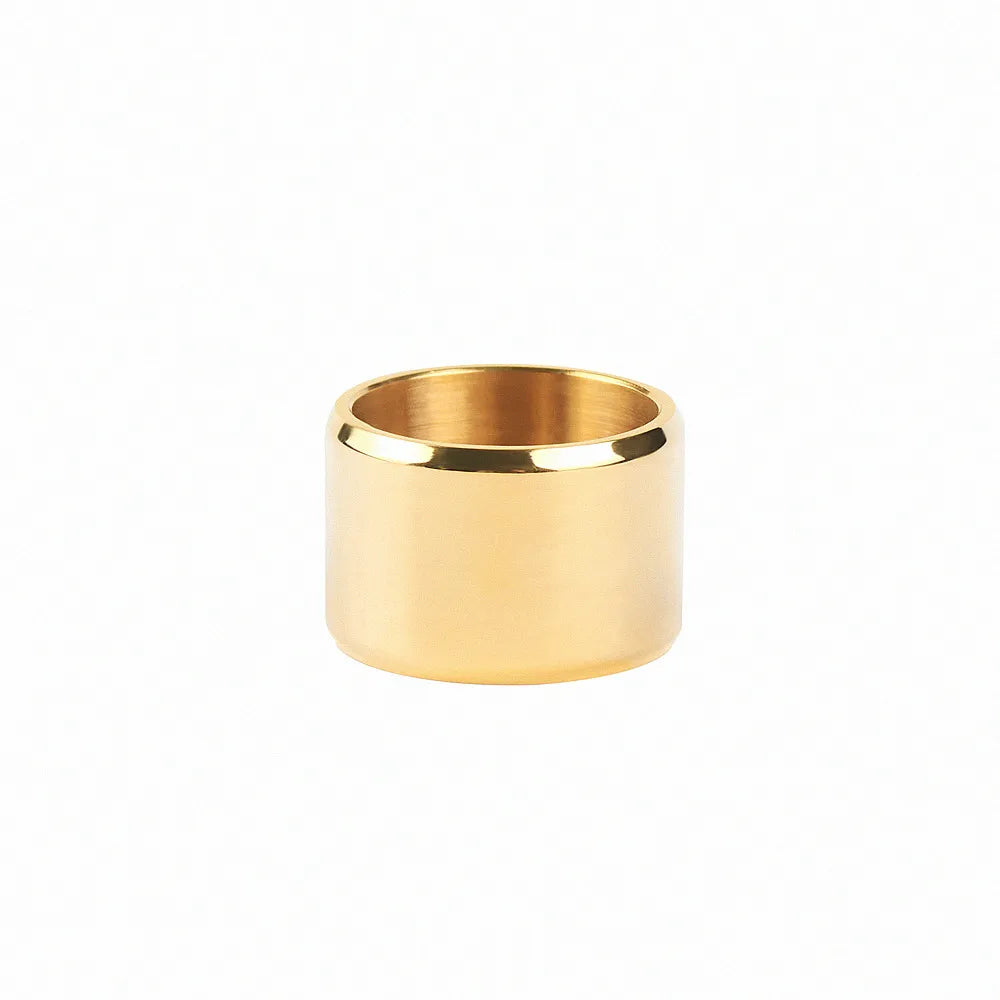 304 Stainless Steel 18K Gold Plated Hip-Hop Retro Plating Solid Color Rings