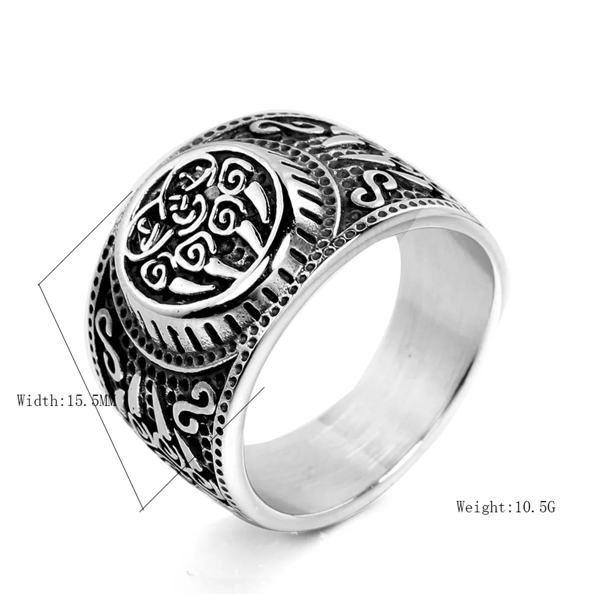 Hip-Hop Retro Solid Color Stainless Steel Polishing None Men'S Rings