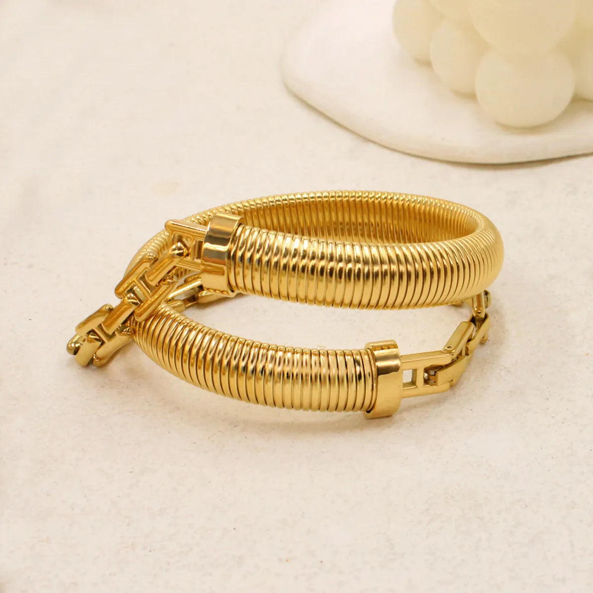 Hip-hop Retro Solid Color Stainless Steel Titanium Steel Plating Gold Plated Jewelry Set