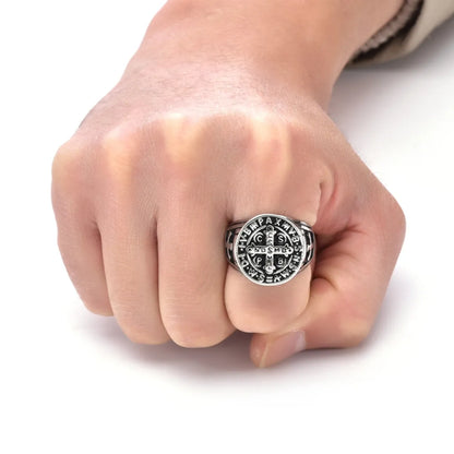 Hip-Hop Retro Solid Color Steel Men'S Rings