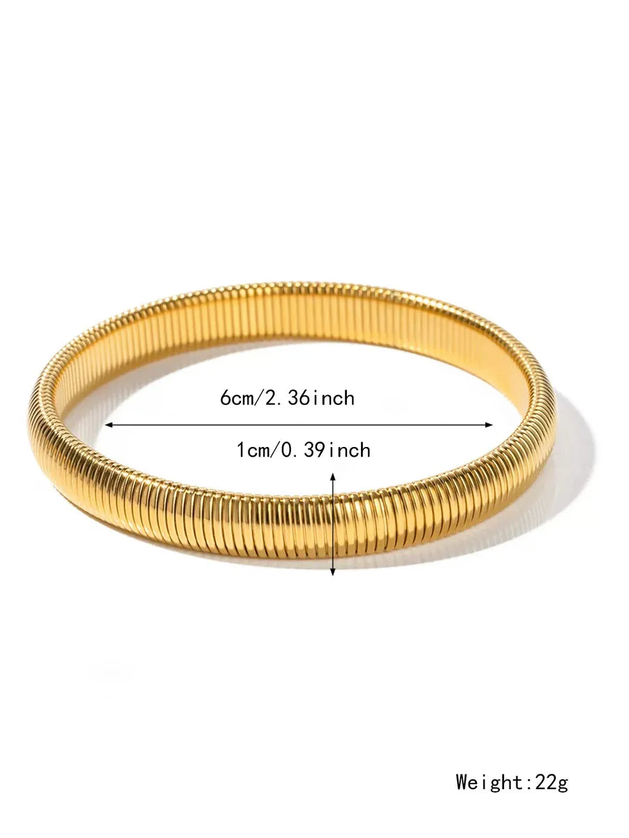 Hip-Hop Retro Solid Color Titanium Steel Bangle In Bulk