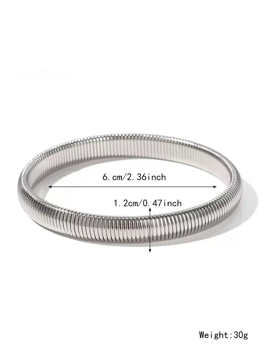 Hip-Hop Retro Solid Color Titanium Steel Bangle In Bulk