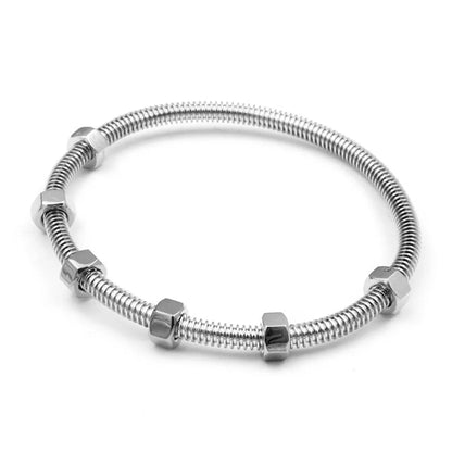 Hip-Hop Retro Solid Color Titanium Steel Bangle In Bulk