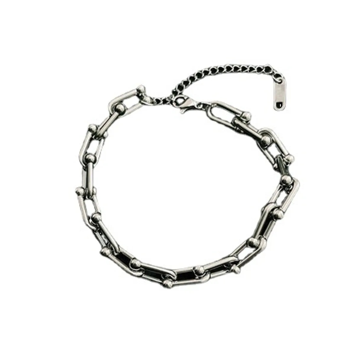 Hip-Hop Retro Solid Color Titanium Steel Bracelets In Bulk