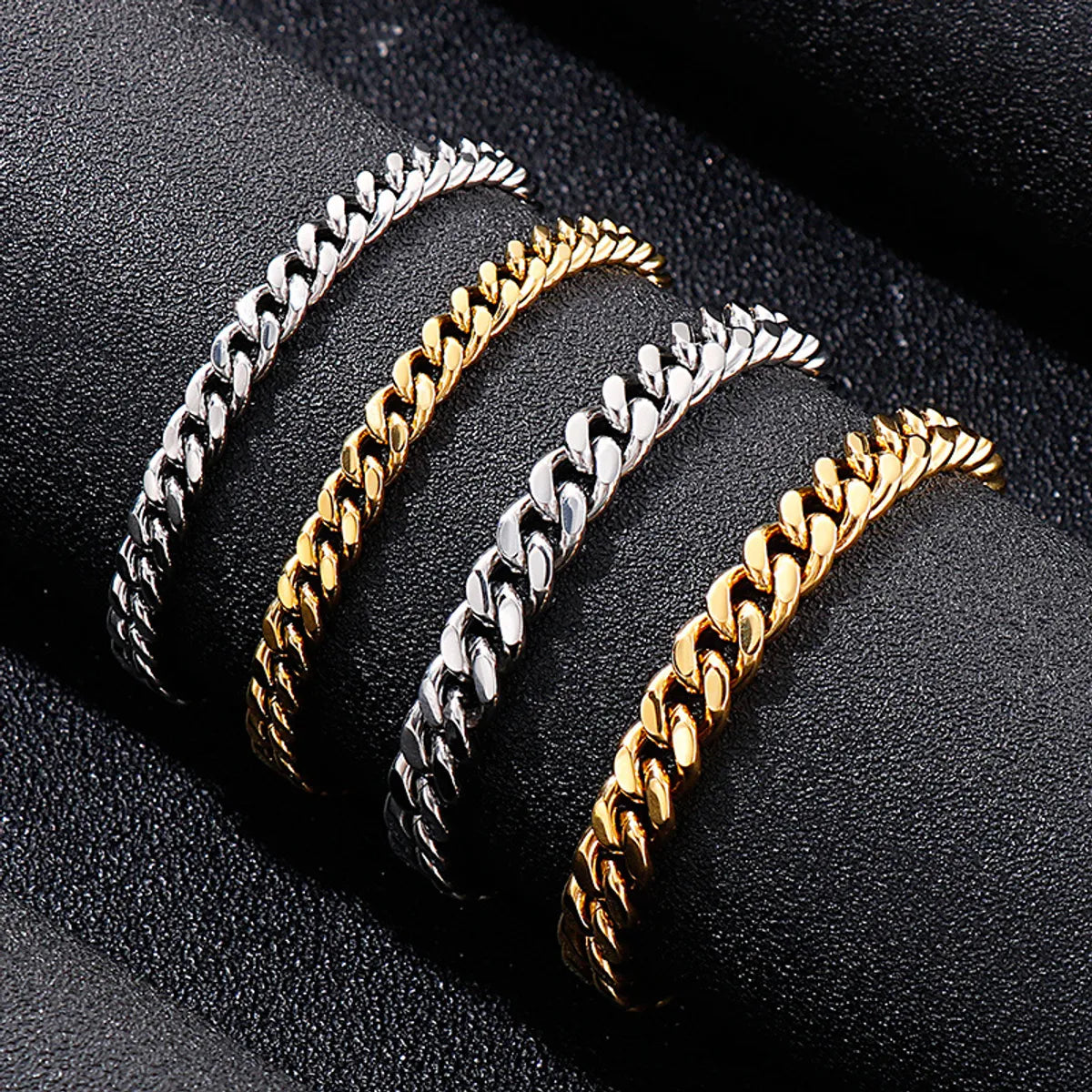 Hip-hop Retro Solid Color Titanium Steel Chain Bracelets Necklace