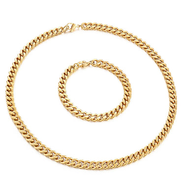 Hip-hop Retro Solid Color Titanium Steel Chain Bracelets Necklace