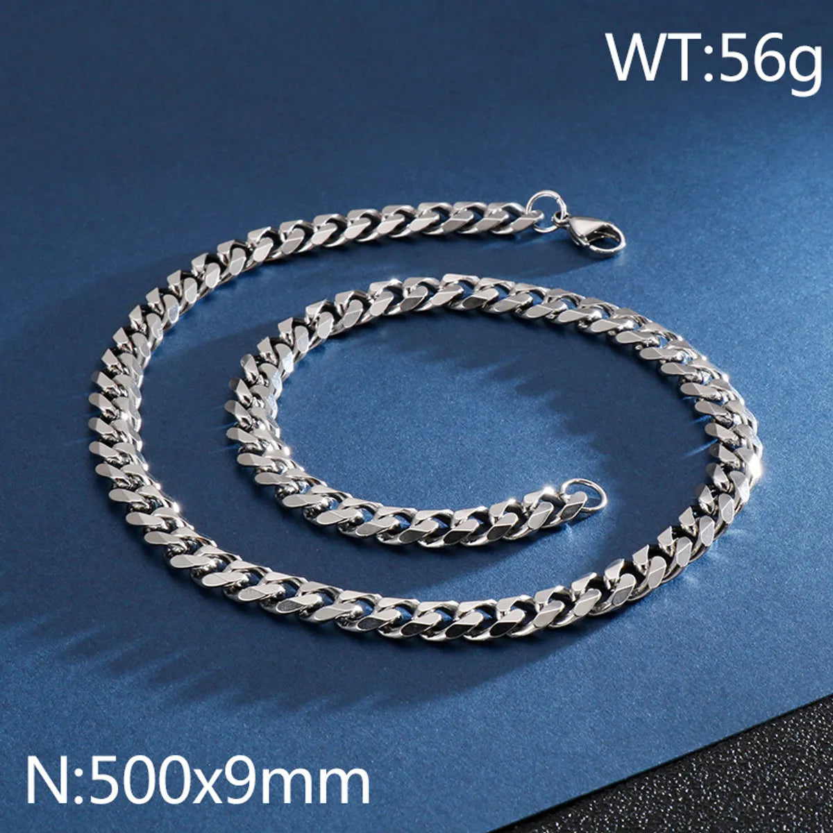 Hip-Hop Retro Solid Color Titanium Steel Chain Men'S Necklace