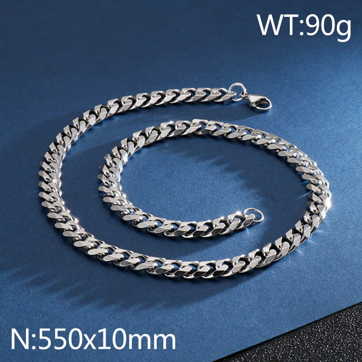 Hip-Hop Retro Solid Color Titanium Steel Chain Men'S Necklace