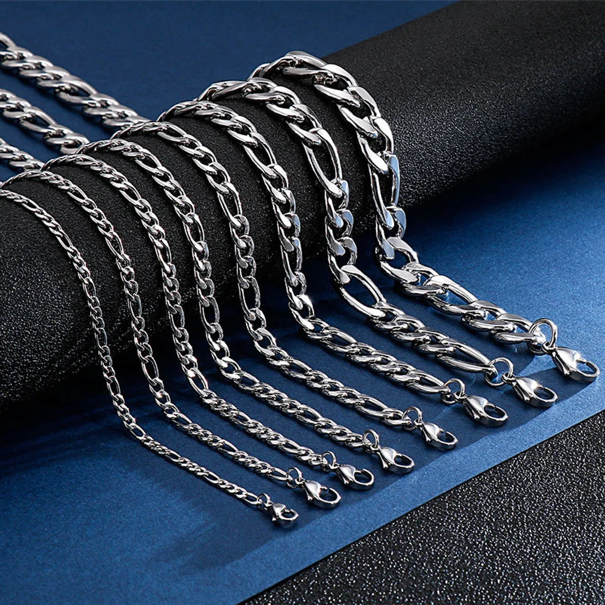 Hip-Hop Retro Solid Color Titanium Steel Chain Men'S Necklace