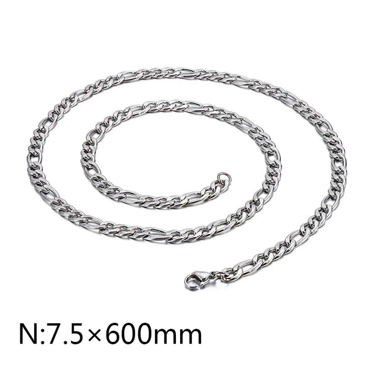 Hip-Hop Retro Solid Color Titanium Steel Chain Men'S Necklace