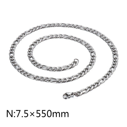 Hip-Hop Retro Solid Color Titanium Steel Chain Men'S Necklace