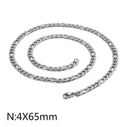 Hip-Hop Retro Solid Color Titanium Steel Chain Men'S Necklace