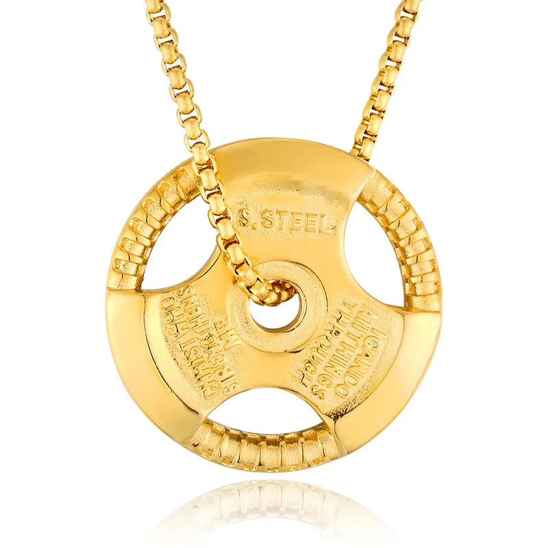 Hip-Hop Retro Solid Color Titanium Steel Chain 18K Gold Plated Men'S Pendant Necklace