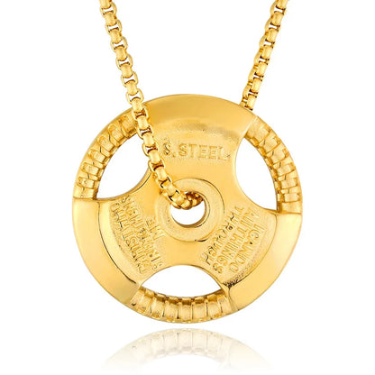 Hip-Hop Retro Solid Color Titanium Steel Chain 18K Gold Plated Men'S Pendant Necklace