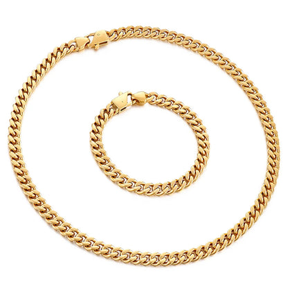 Hip-hop Retro Solid Color Titanium Steel Chain Necklace