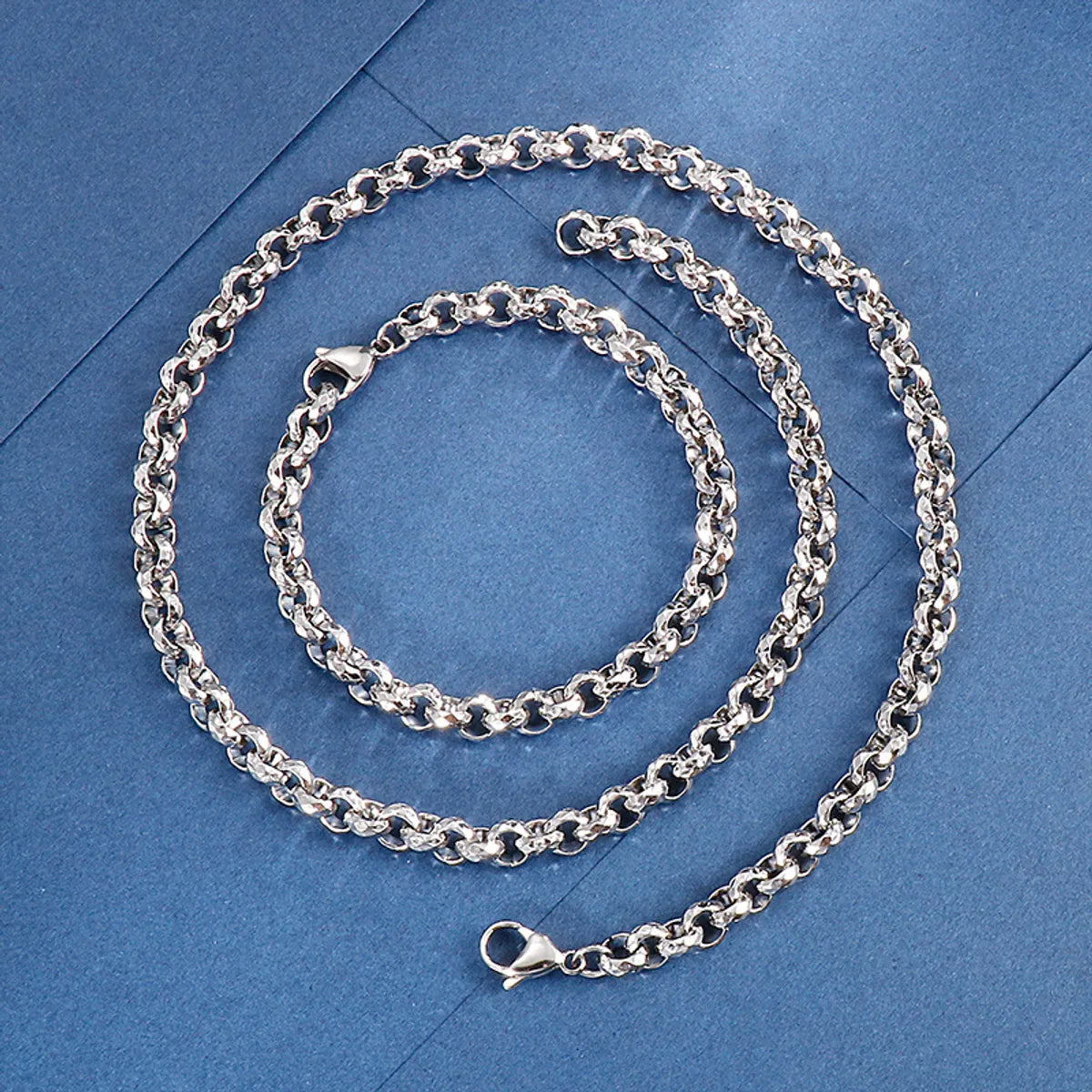 Hip-hop Retro Solid Color Titanium Steel Chain Necklace