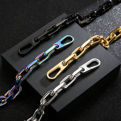 Hip-hop Retro Solid Color Titanium Steel Gold Plated Bracelets