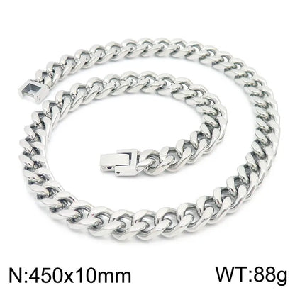 Hip-Hop Retro Solid Color Titanium Steel 18K Gold Plated Men'S Bracelets Necklace