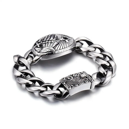 Hip-Hop Retro Solid Color Titanium Steel Men'S Bracelets