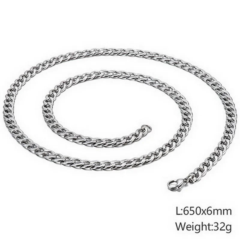 Hip-Hop Retro Solid Color Titanium Steel Men'S Necklace