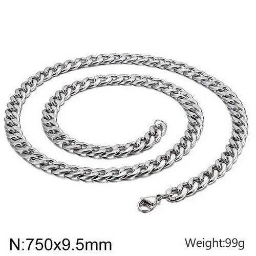 Hip-Hop Retro Solid Color Titanium Steel Men'S Necklace