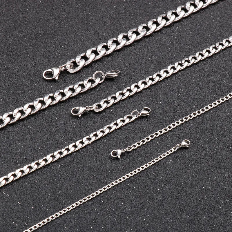 Hip-Hop Retro Solid Color Titanium Steel Men'S Necklace